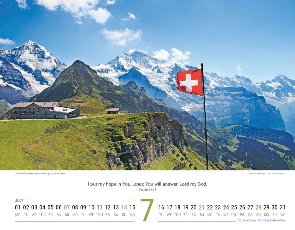 Calendrier Paysages Suisses - anglais