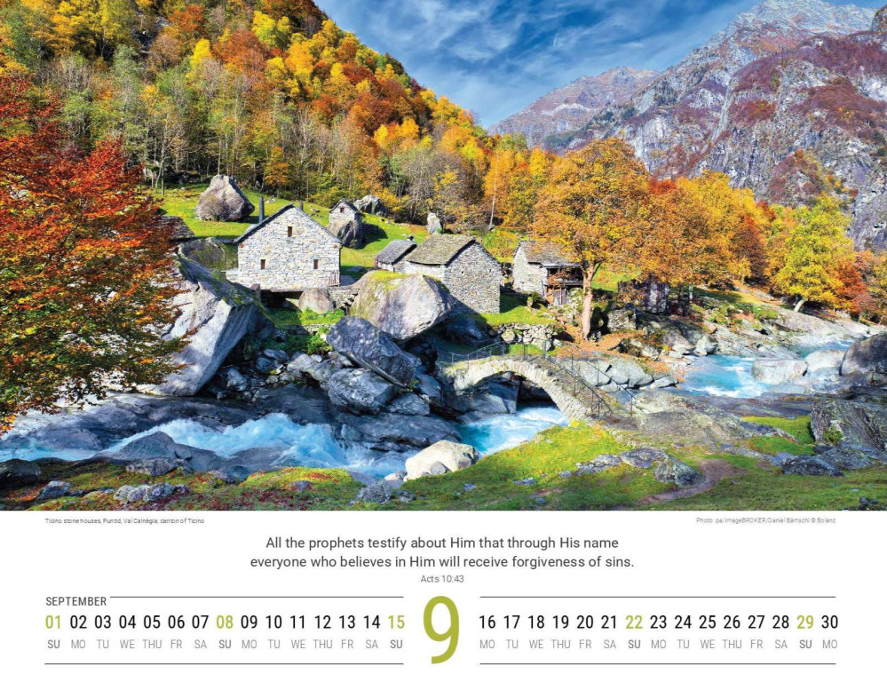 Calendrier Paysages Suisses - anglais