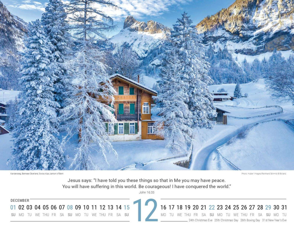 Calendrier Paysages Suisses - anglais