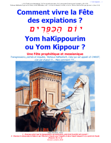 Comment vivre la fête des expiations ? - Yom haKippourim ?