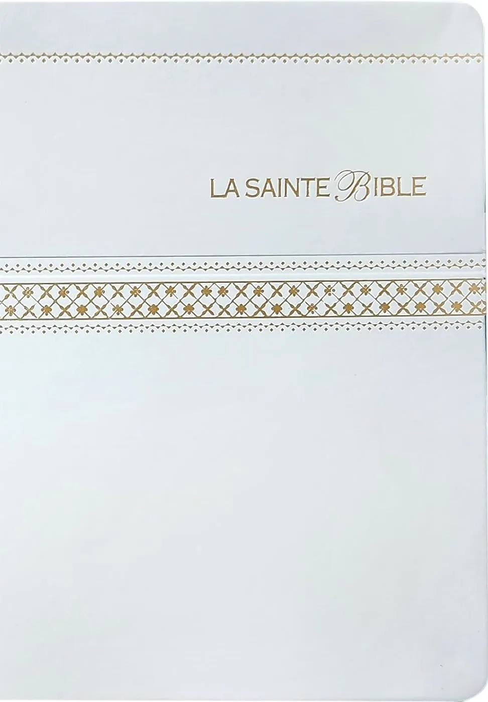 Bible Segond 1910 souple similicuir blanc tranche or - parole de Jésus en rouge