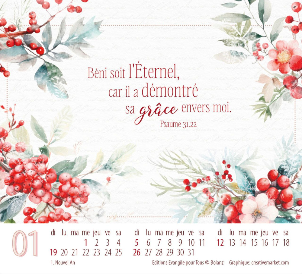 Calendrier Splendeur - de table