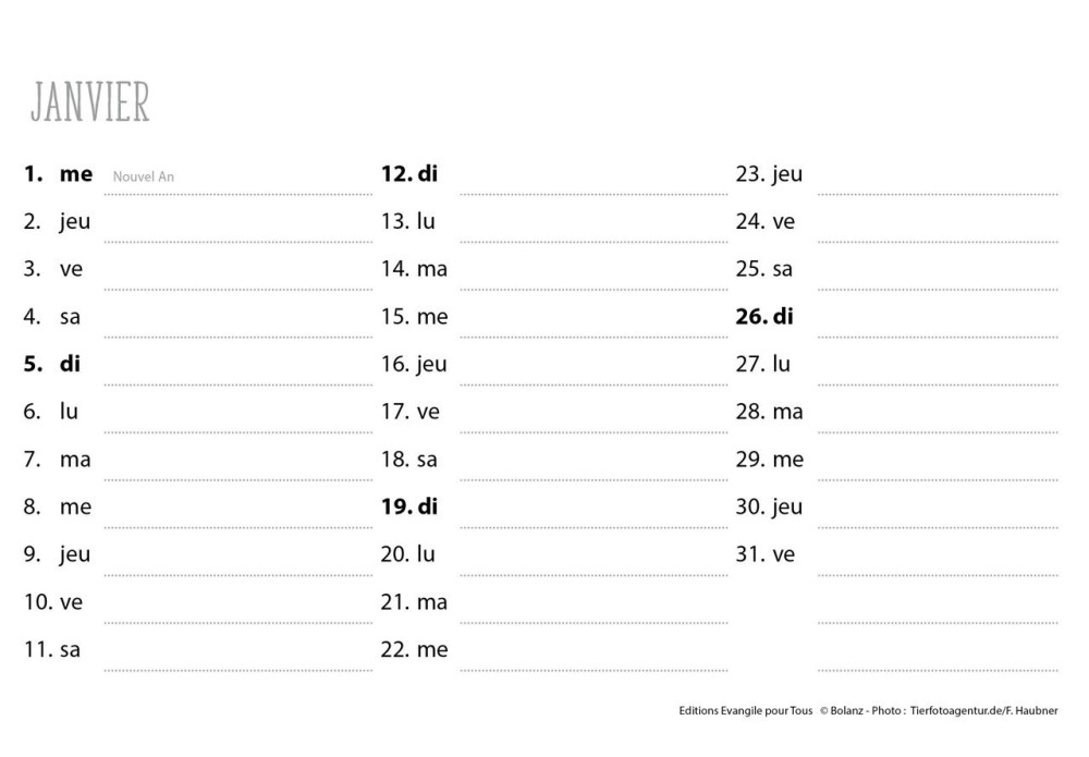 Calendrier Bon Berger (le) - cartes postales