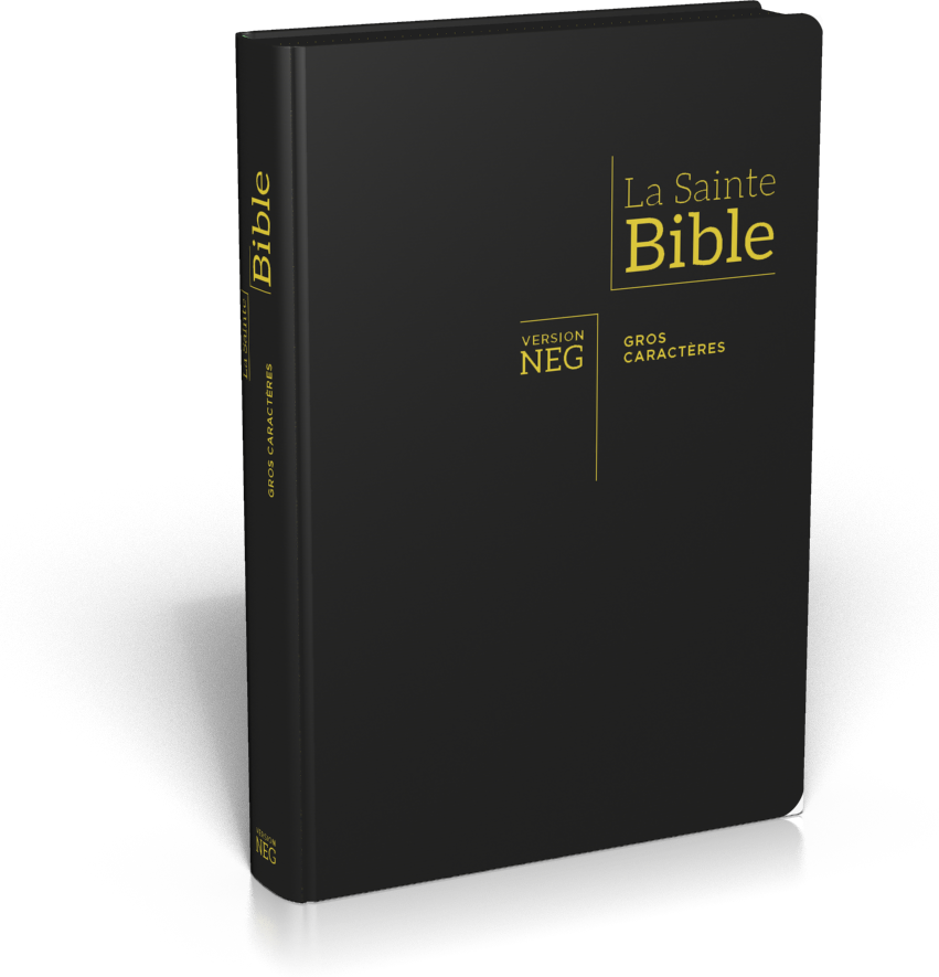 BIBLE NEG79, GROS CARACTERES, COUVERTURE FIBROCUIR, FERMETURE ECLAIR, TR.OR. ONGLETS