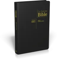 BIBLE NEG79, GROS CARACTERES, COUVERTURE FIBROCUIR, FERMETURE ECLAIR, TR.OR. ONGLETS