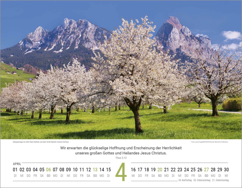 Calendrier Paysages Suisses - allemand