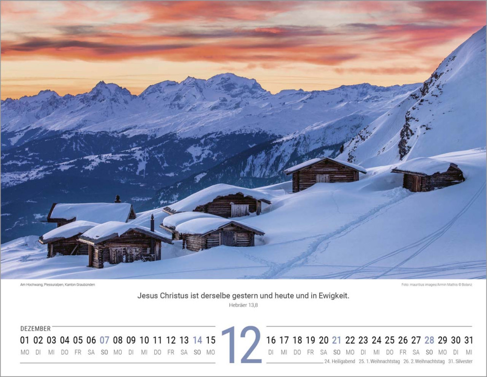 Calendrier Paysages Suisses - allemand