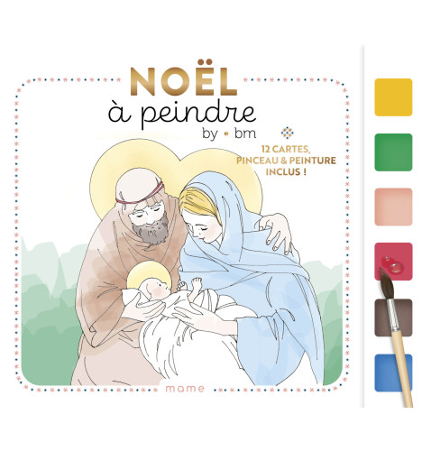 Noël à peindre - 12 cartes, pinceau et peinture inclus