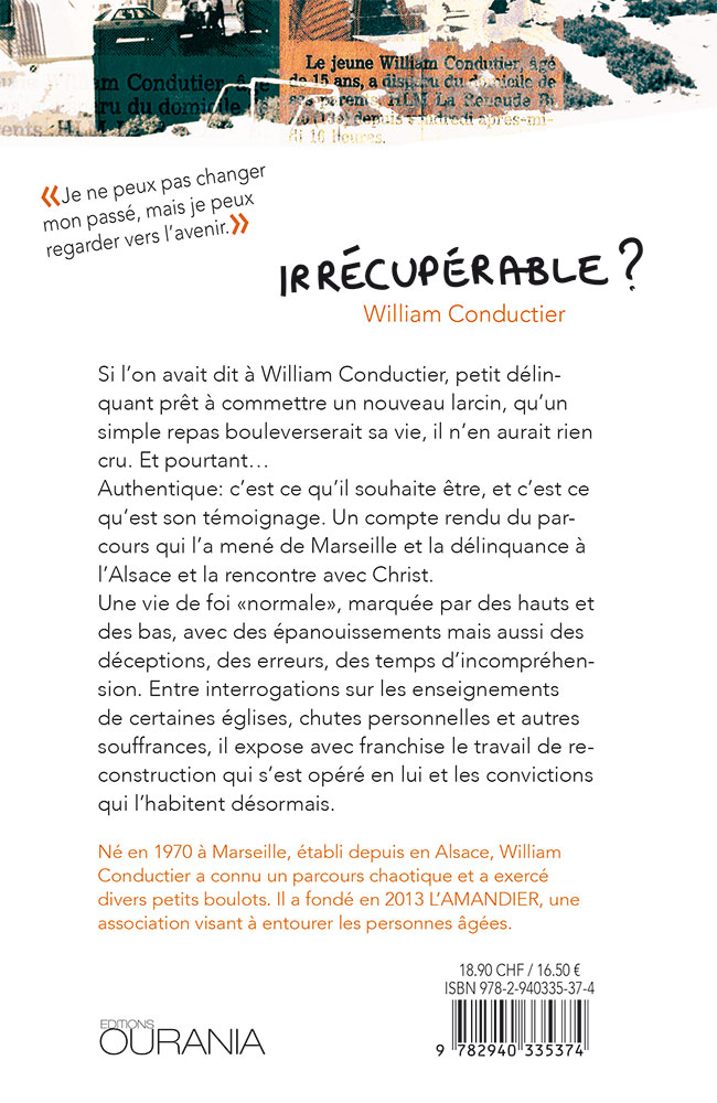 IRRECUPERABLE ? - ITINERAIRE D'UN DELINQUANT