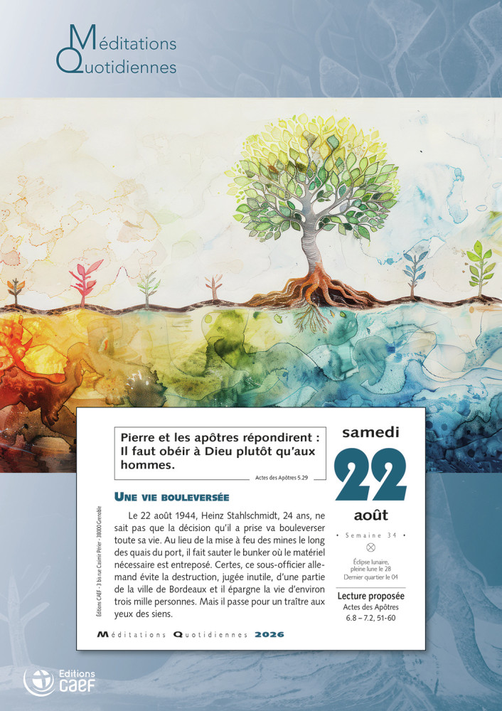 Calendrier Méditations Quotidiennes - bloc à effeuiller - mural