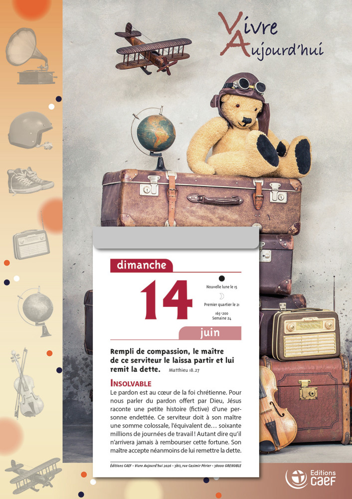 Calendrier Vivre Aujourd'hui - bloc à effeuiller, grande plaque