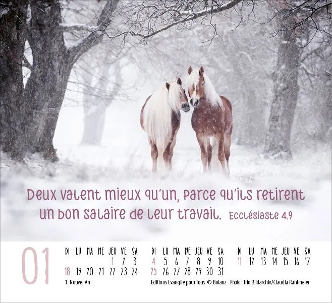 Calendrier Rencontres - mini de table