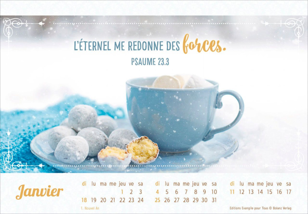 Calendrier De tout coeur avec toi - cartes postales panoramiques