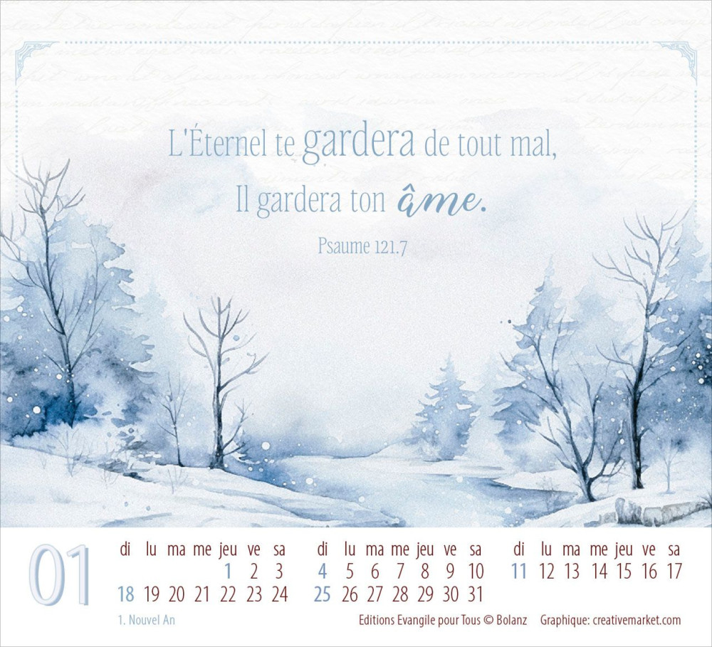Calendrier Splendeur - de table