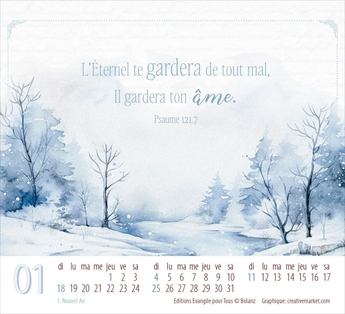 Calendrier Splendeur - de table