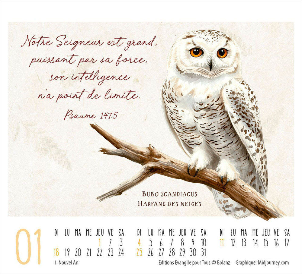 Calendrier Beauté de la création  - de table