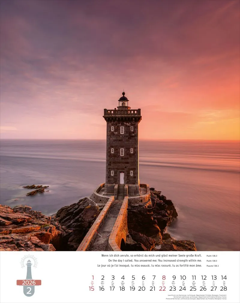 Calendrier Phares - trilingue, poster mural