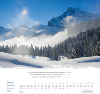 Calendrier Montagnes - trilingue, poster mural