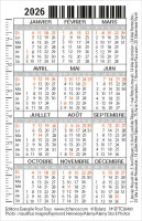 Calendrier format carte de crédit - Oiseau