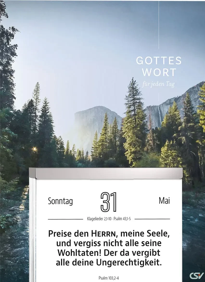 Calendrier Gottes Wort für jeden Tag - Paix vous soit en allemand