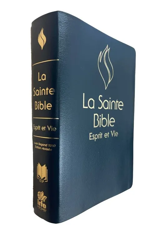Bible Esprit et vie  édition révisée- souple - bleu nuit avec onglets tranche or - Louis Segond 1910