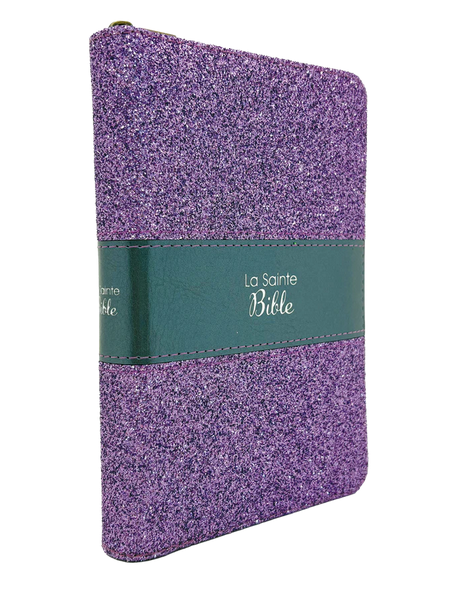 Bible Segond 1910 - compact - violette, parole de Jésus en rouge ferm. eclair.