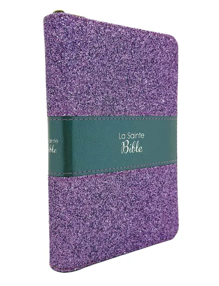 Bible Segond 1910 - compact - violette, parole de Jésus en rouge ferm. eclair.