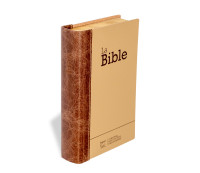 Bible Segond 21 compacte  (Premium style) - Couverture rigide cuir praliné-chocolat - tranches or et
