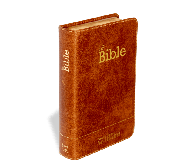 Bible Segond 21 compacte  (Premium style) - Couverture semi-rigide cuir brun, tranches or
