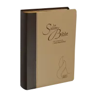 Bible NEG MacArthur - duo marron et beige - souple, toile, tranche or