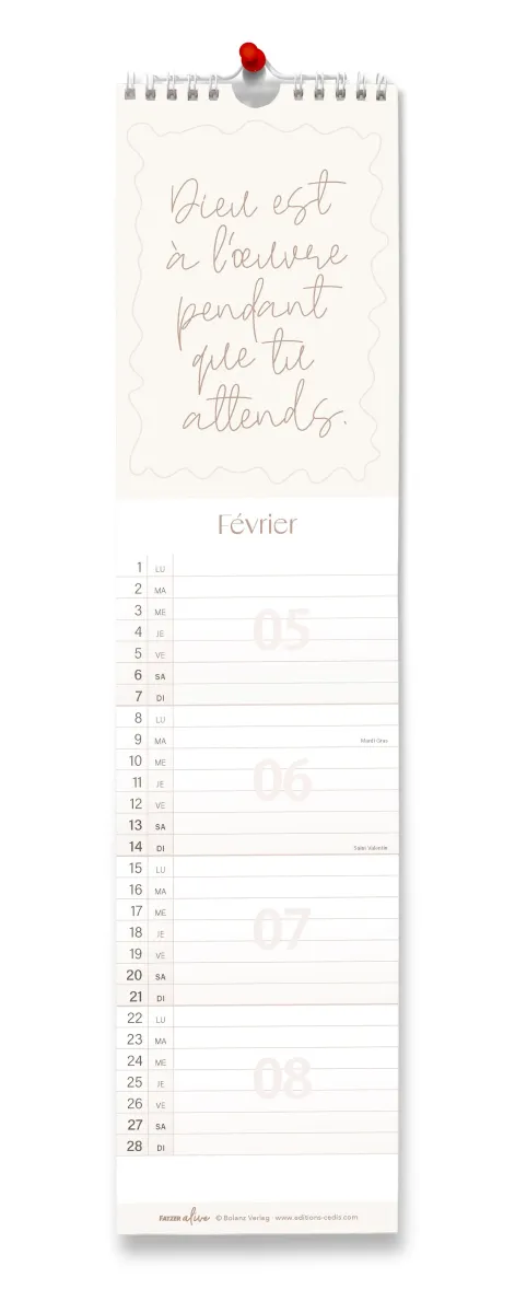 Calendrier Une vie épanouie