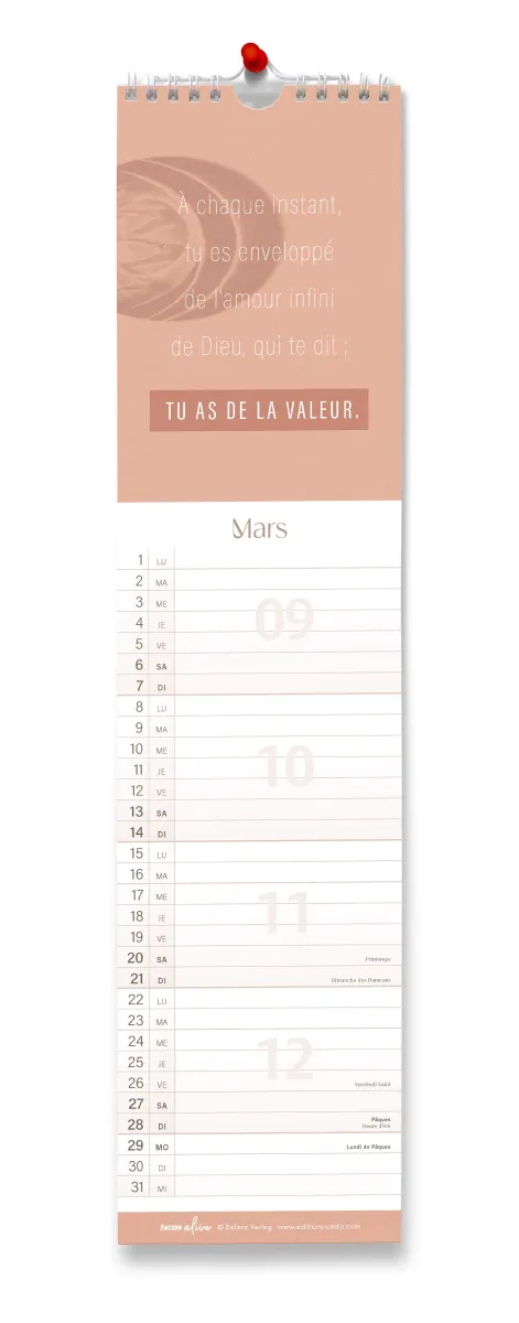 Calendrier Une vie épanouie