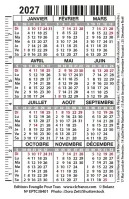 Calendrier format carte de crédit - Chat