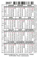 Calendrier format carte de crédit - Fleurs