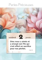 Calendrier Perles Précieuses - bloc à effeuiller et plaque