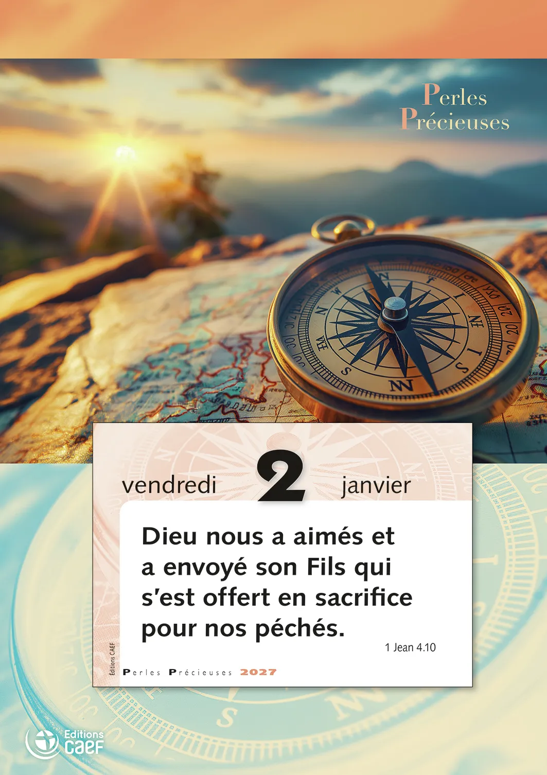 Calendrier Perles Précieuses - bloc à effeuiller et plaque