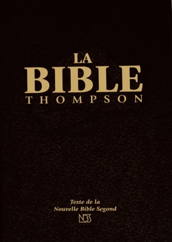 BIBLE NBS THOMPSON, RIGIDE NOIRE, TRANCHE BLANCHE, ONGLETS