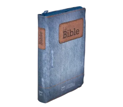 Bible Segond 21 compacte (premium style) - couverture souple toilée motif jeans, avec fermeture écl