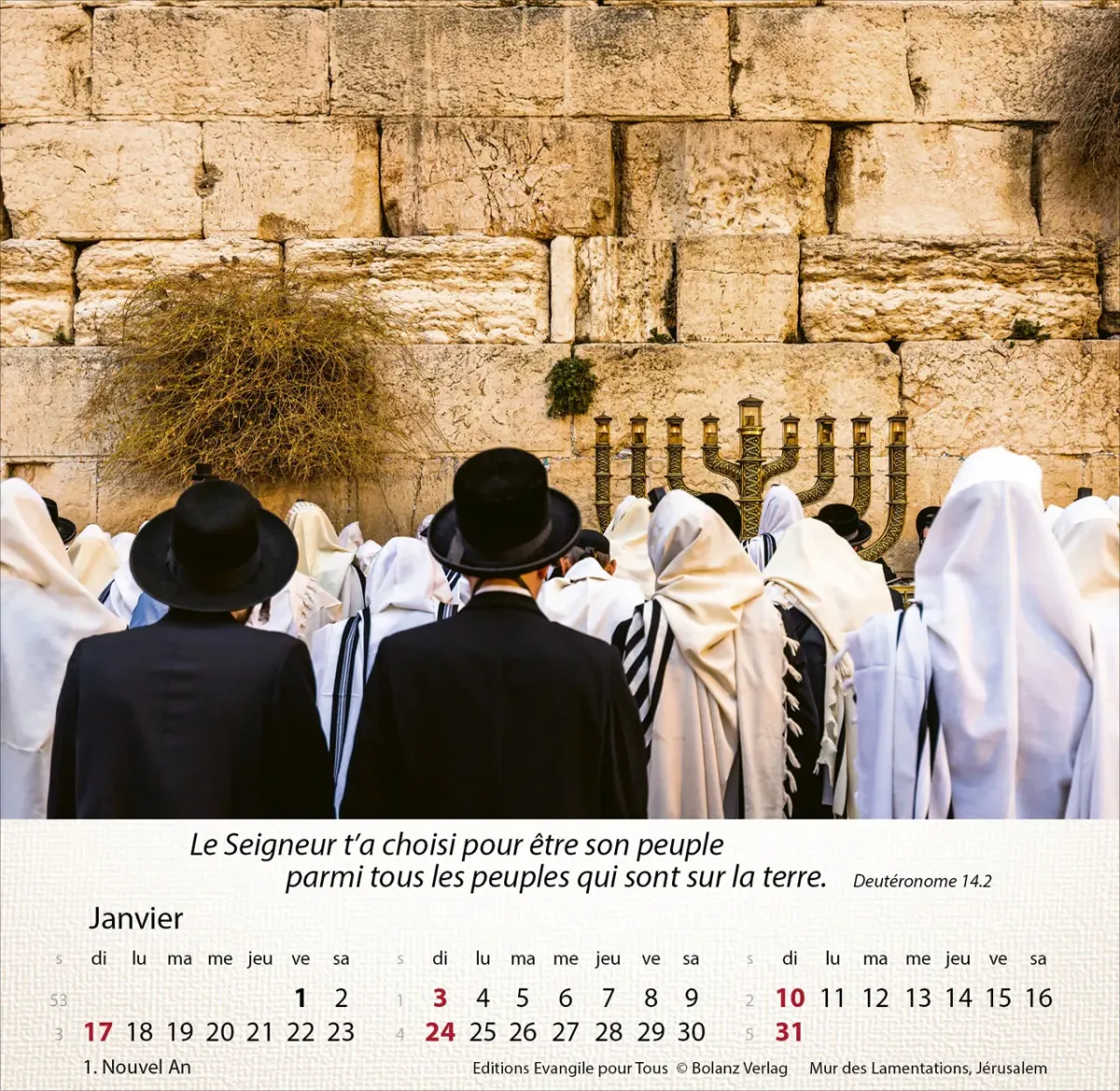 Calendrier Israël Shalom - de table