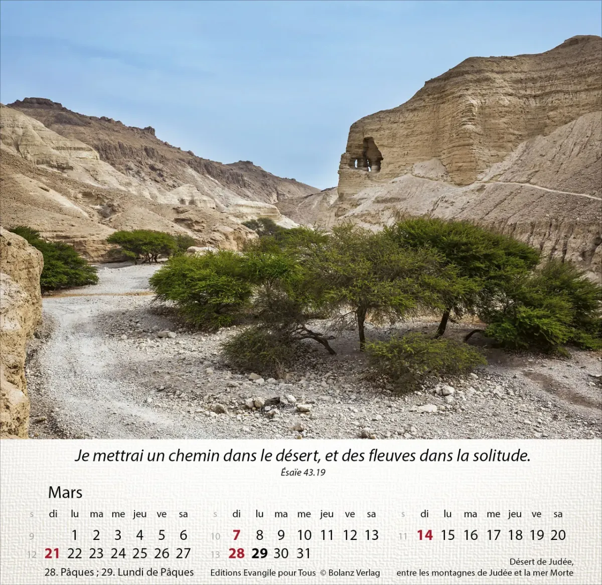 Calendrier Israël Shalom - de table