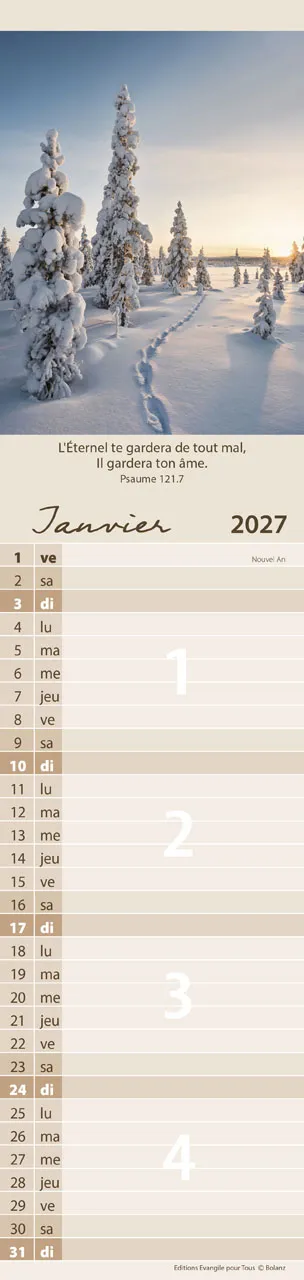 Calendrier Pour Tous - allongé