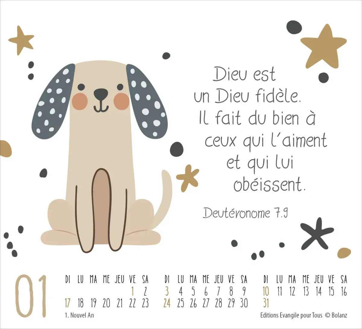 Calendrier Petits amis - mini de table