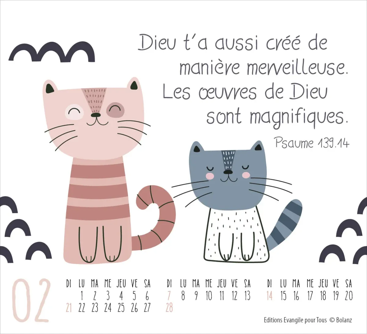 Calendrier Petits amis - mini de table