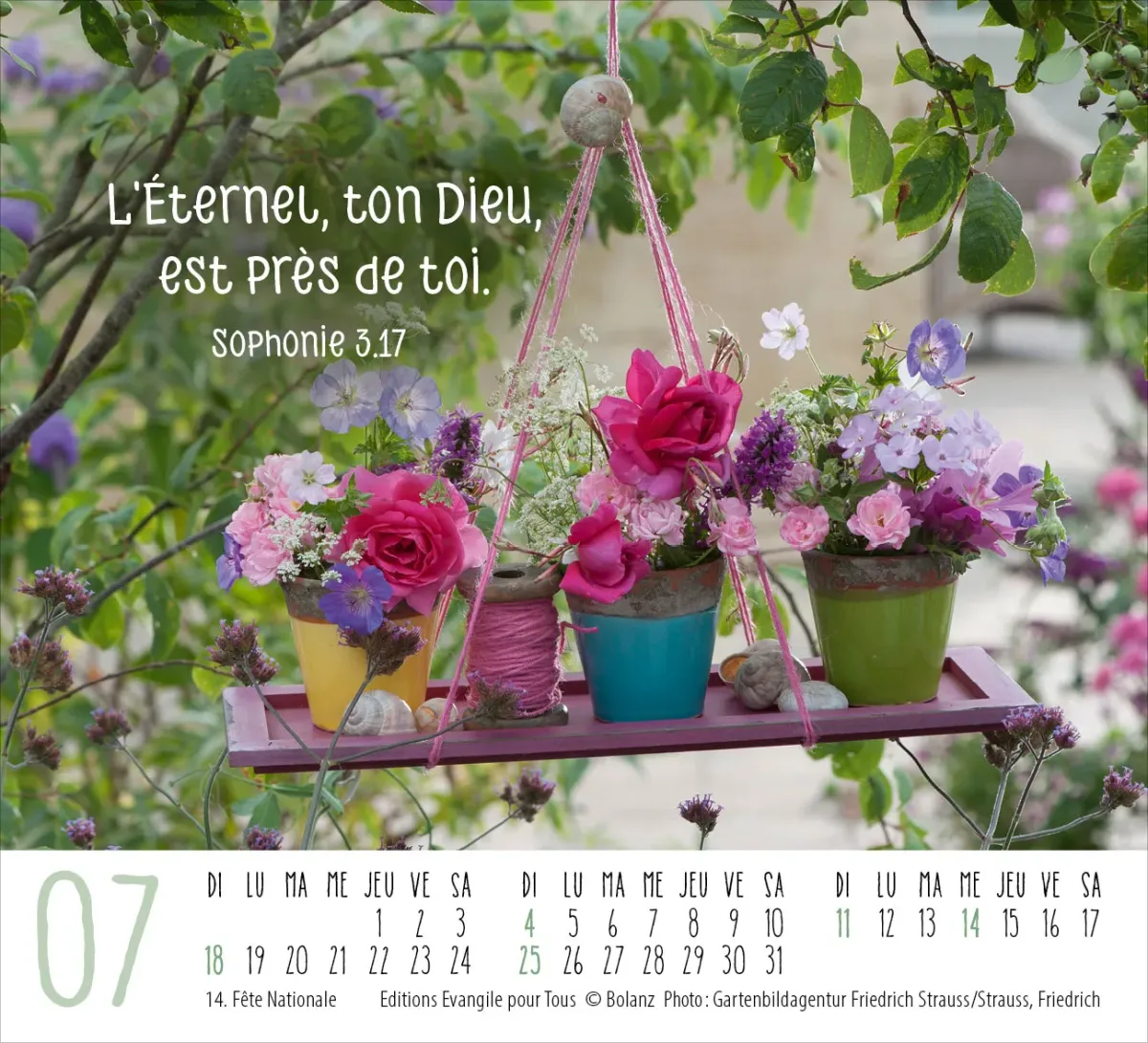 Calendrier Harmonie - mini de table