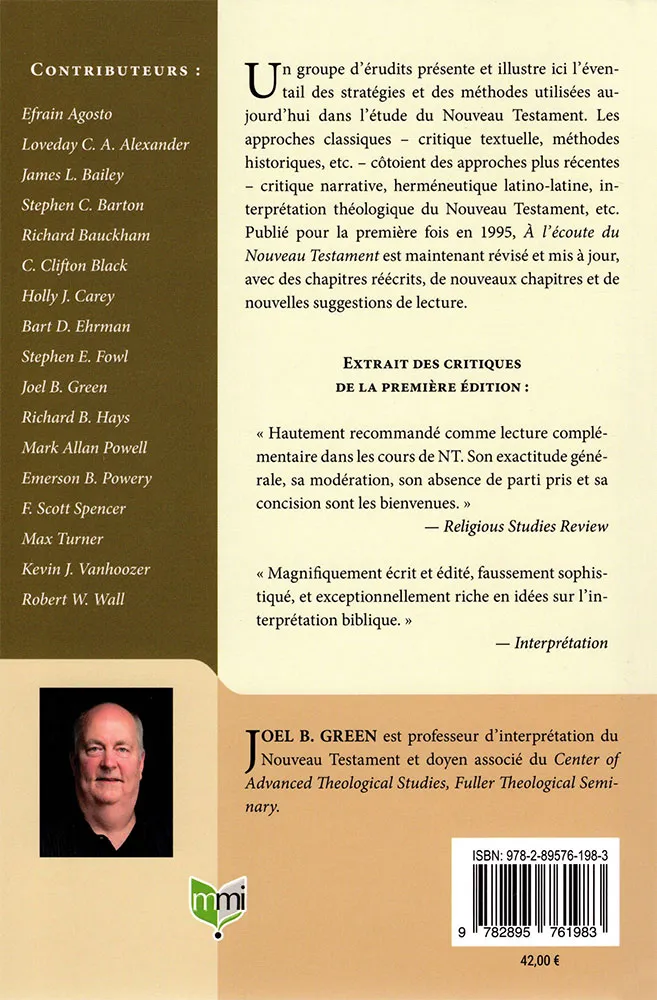 A l'écoute du Nouveau Testament - stratégies d'interprétation
