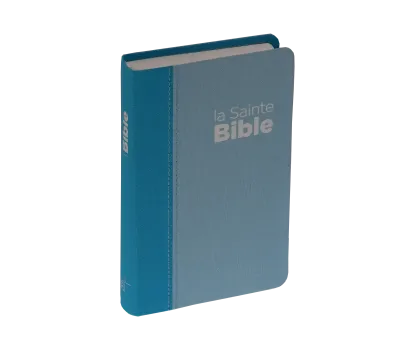 Bible Segond NEG compact, couverture souple, toile duo bleu lagon/bleu ciel