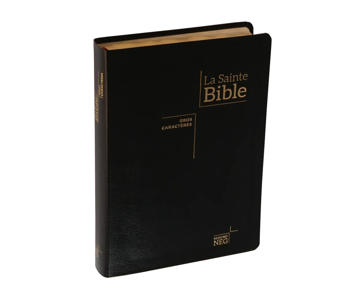 BIBLE NEG79, GROS CARACTERES, COUV. FIBROCUIR, TR. OR, ONGLETS