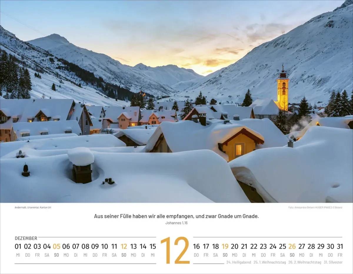 Calendrier Paysages Suisses - allemand