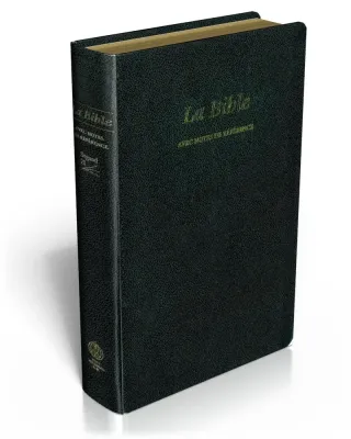 BIBLE SEGOND 21 REFERENCE FIBRO NOIR SOUPLE TRANCHE OR ROUGE