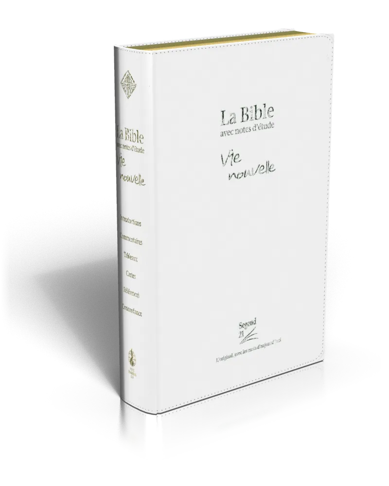 BIBLE SEGOND 21 VIE NOUVELLE SOUPLE VIVELLA BLANC TR. OR AVEC BOITIER